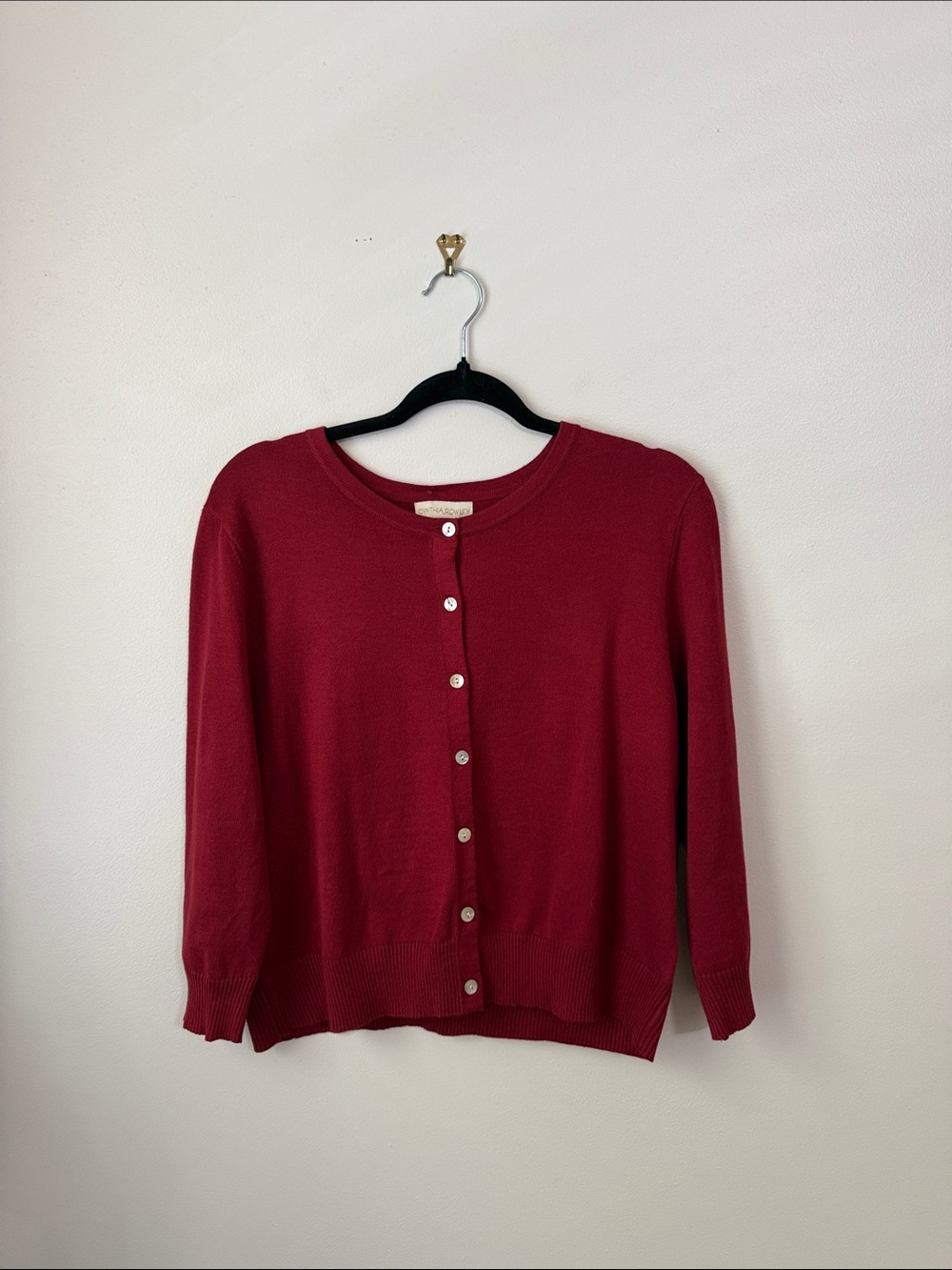 Cynthia Rowley Deep Red Button-Front Cardigan
